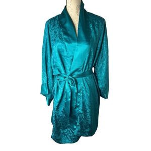 Victoria Secret Womans Gold Label Teal Robe One‎ Size Vintage